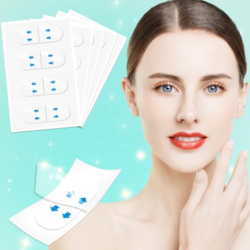 Face Tape Lifting Invisible, Face Lift Tape 152 Pcs, Instant Makeup Facelift Sticker for Loose Skin, V-Edge Patches for Turkey Neck, Neck Less Strips for Sagging Skin, Brows, Jowls, Wrinkles