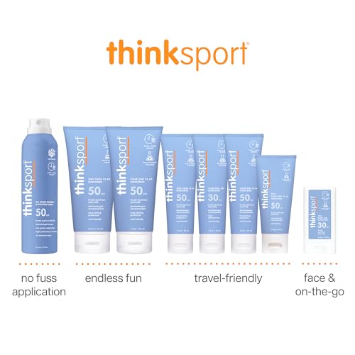 Thinksport SPF 50+ Mineral Sunscreen, 6 Fl Oz – Water Resistant