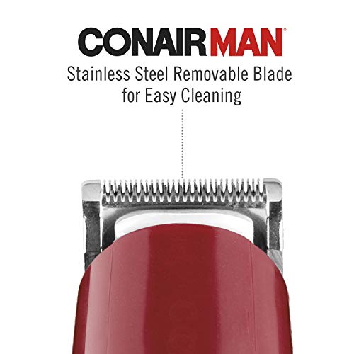 ConairMAN Corded Beard & Mustache Trimmer with Nose & Ear Hair Attachments, 5-Position Comb Kit