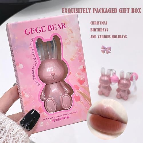 Dulele Cute Rabbit Lip Gloss Set - 3 Colors Matte Velvet Lipstick