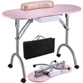 Joligrace Portable Manicure Table with Lockable Wheels & Drawer