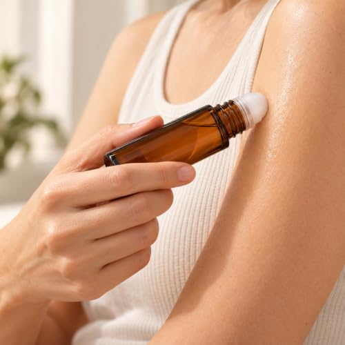 2 Pack 30ml Amber Glass Roller Bottles - Refillable Empty Roll-On Tubes