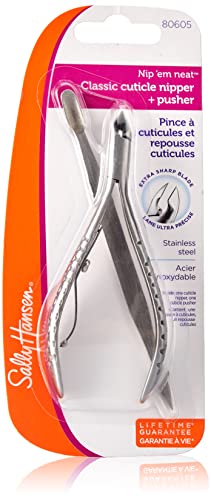 Sally Hansen Nip'em Neat Cuticle Nipper & Pusher, Half Jaw Precision Tool