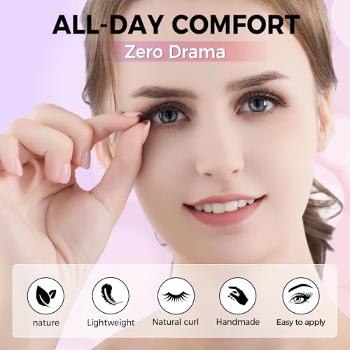 Naked Strip Lashes Multipack,Looks So Natural,Long-Lasting False Eyelashes with Invisiband for Seamless Blend,Easy to Apply,Reusable Strip Lashes,Glue On,6 Pairs,Eyelash glue,1-Pack