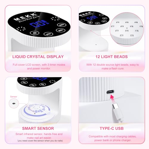 Nail Glue with Cordless Rechargeable Mini UV LED Nail Lamp,Super Strong Nail Glue for Acrylic Nails Long Lasting,24W Small UV Light for Nails Professional Flash Cure Nail Lamp for Nail