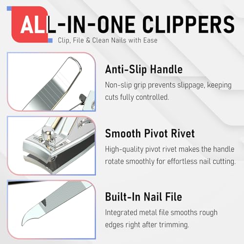Premium Stainless Steel Nail Clipper Set with File