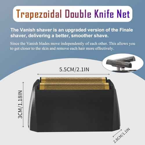 2 Pack Shaver Replacement foil Compatible with Wahl 5 Star Series Vanish Shaver 8173-700,Black
