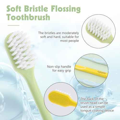 6pcs Travel Toothbrush Set, Extra Soft Toothbrushes for Adults Gentle Portable Manual Toothbrush with Individual Travel Case Deep Cleaning Flossing Toothbrushes for Sensitive Teeth(Multicolor)