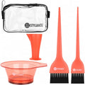 Orange Hair Dye Coloring Kit with Brush, Bowl & Measuring Cup for Salon & DIY Home Use