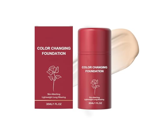 KunMan Color Changing Foundation - Skin Tone Self-Adjusting Liquid Makeup, Full Coverage, Natural Finish