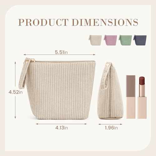 MAGEFY Mini Corduroy Makeup Bag for Women - Travel Essentials