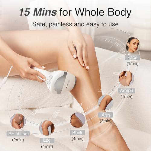 Diode Laser Hair Removal Device for Men & Women V8S 27J Silver/White