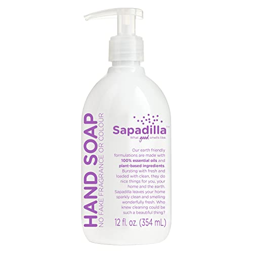 Sapadilla Liquid Hand Soap - Sweet Lavender + Lime - Made with 100% Pure Essential Oil Blends, Cleansing & Moisturizing, Aromatic & Fragrant Hand Soap, Plant Based, Biodegradable, 12 Ounce (Pack of 1)