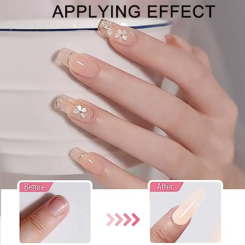 Mnk66 Acrylic Powder Professional Clear Pink Nude Milky White Acrylic Nail Powder for Nail Extension, French Nail Art 3D Flowers, Nail Carving, Beginner (YSJF004-30g)