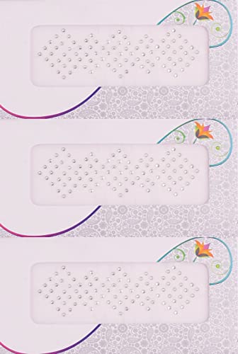 Silver Crystal Rhinestone Bindis Self-Adhesive Face Jewels (Pack of 3)