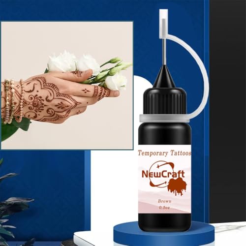 Temporary Tattoo Kit with 102 Stencils & 3 Brown Ink Bottles