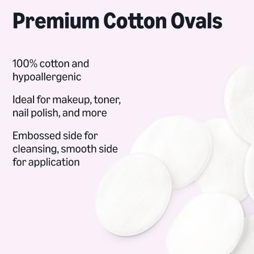 Amazon Essentials Oval Premium Cotton Pads, 300 Count