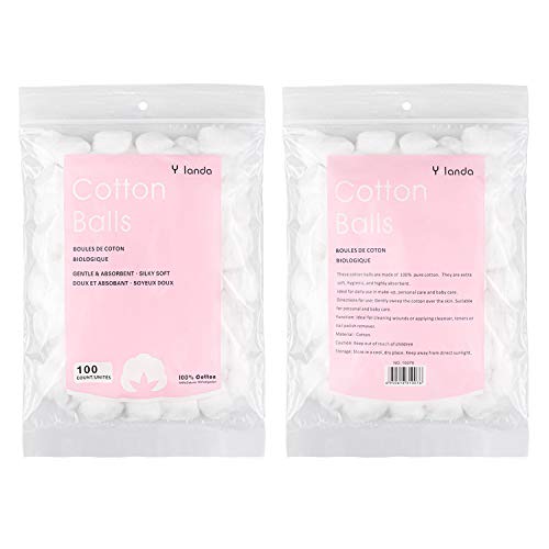 Hedume Organic Pure Cotton Balls - Soft & Absorbent (1200 Count, 12 Pack)
