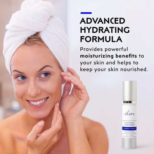 Elon Daily Facial Moisturizer for Women - Hyaluronic Acid Moisturizer w/Coconut Oil & Jojoba Oil ? Reduce Signs of Fine Lines & Wrinkles - Suitable for All Skin Types (1.7 Oz)