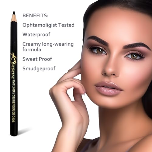 Khasana Waterproof Eyeliner Pencil - Smudge-Proof, Blue #12