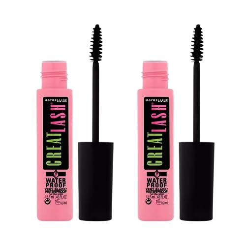Maybelline Great Lash Waterproof Mascara Very Black 2 Pack