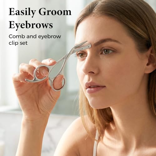 Eyebrow Trimmer Scissors with Comb | Stainless Steel