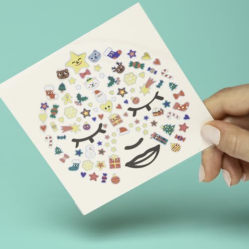 Omy Christmas Face Stickers - 85 Festive Repositionable Stickers