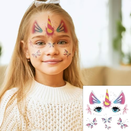 Face Tattoos for Kids - 24 Sheets Water Transfer Stickers