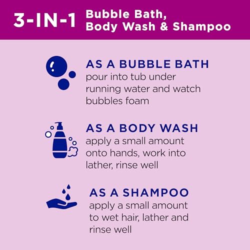 Dr Teal's Kids 3-in-1 Elderberry Bath: Bubble Bath, Body Wash & Shampoo, 20 fl oz.