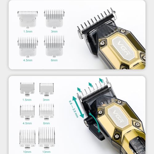 VGR Professional Cordless Hair Clippers & Trimmer Set - Black