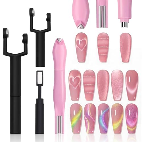 WOKOTO 2-Pack Cat Eye Nail Magnet Pens for Art Design