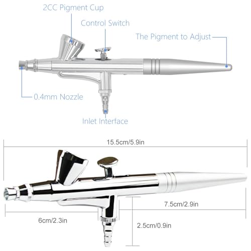 Pinkiou Airbrush Gun 0.4mm Makeup & Nail Art Spray