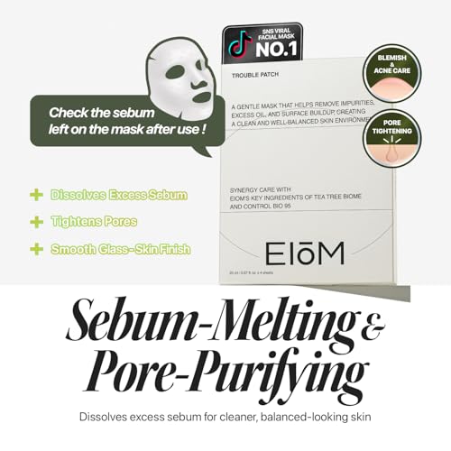 Trouble Patch Mask ? Full Face Pimple Patch ? Hydrocolloid Face Mask for Acne-Prone Skin, Covers Multiple Breakout Areas, Absorbs Excess Oil & Buildup (20ml x 4)