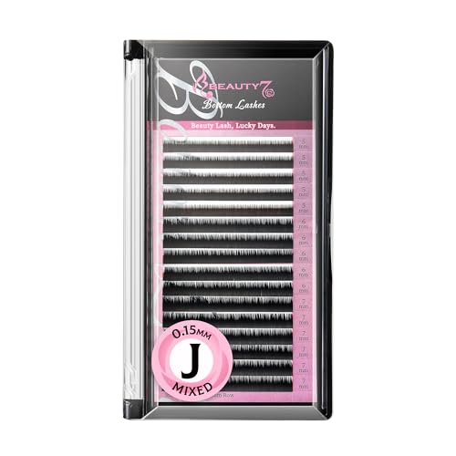 Beauty7 Lower Lash Extension Tray - J Curl 0.15mm Mixed 5-7mm