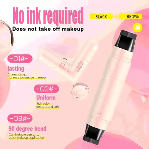 Winged Eyeliner Stamp Pen Dual Head Rotating Design, Quick-Dry, Long-Lasting, Smudge-Proof for Easy Cat Eye (1#/Black)