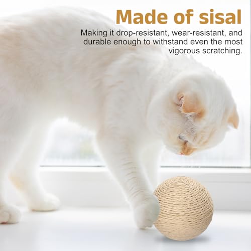 Sisal Cat Toy Ball, Interactive Scratching Balls for Kittens - 2Pc Set