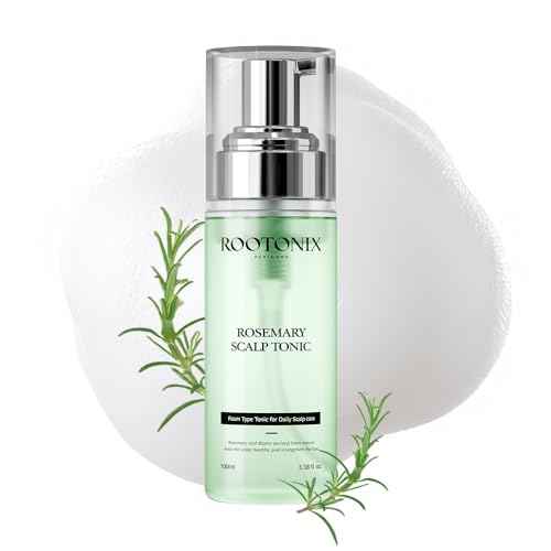 ROOTONIX Rosemary Scalp Tonic for Thinning Hair, Leave-In Treatment, K-Beauty Hair Growth Foam with Biotin, Caffeine (3.38oz /100 ml)