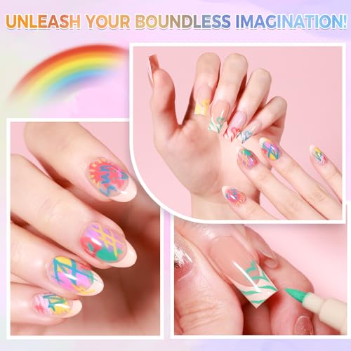 Nail Art Pens Set - 12 Colors 0.7mm Fine Tip for DIY Manicure