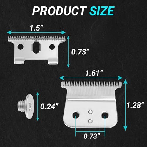 T-Blade Replacement for Andis T-Outliner GTO, GO, and SLS Trimmers, 04521 Sliver Stainless Steel T-Blade