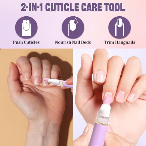 K-Gor 3 Pcs 2-in-1 Cuticle Oil Pusher Pen & Nipper Set