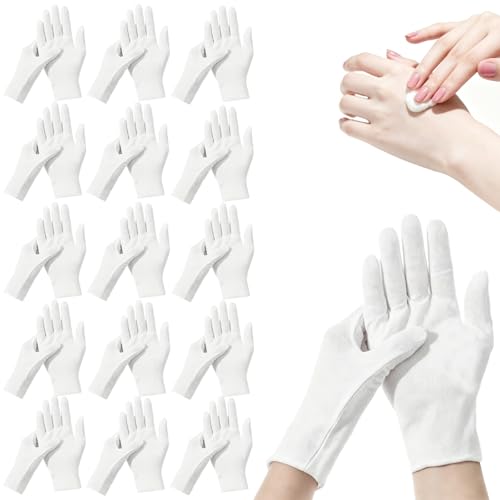 38-Pack White Cotton Gloves for Dry Hands, Eczema & SPA Moisturizing