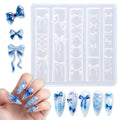 Bowknot Silicone Nail Molds - 25-Piece Reusable 3D Bow Nail Art Mold for Gel, Resin & UV