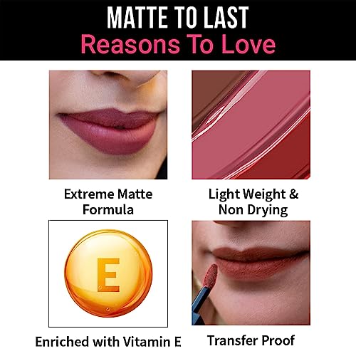 Nykaa Matte to Last Transfer Proof Liquid Lipstick 01 Bombae