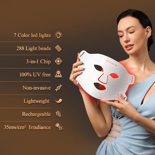 MEGELIN 7-Color LED Light Therapy Facial Mask