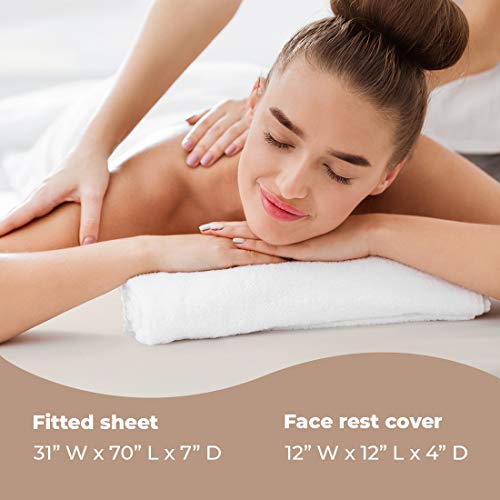 ForPro Waterproof Massage Table Sheet Set with Face Rest Cover