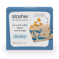 Stasher Recyclable Sealable Paper Snack Bags for Kids Lunch, 50 ct,