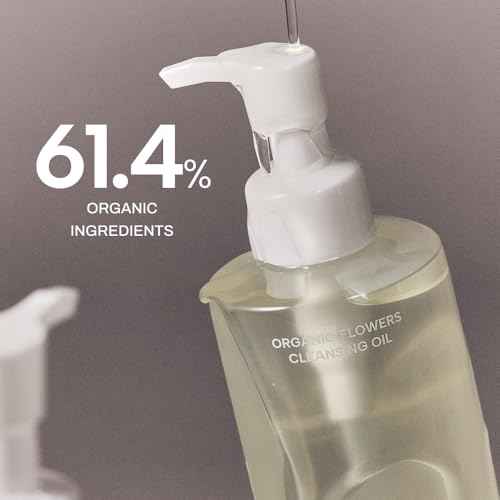 Whamisa Organic Flowers Cleansing Oil, Face Cleanser, Postbiotic-Rich Makeup Remover for Deep Cleansing, Pore Care, Rolling, Fermented, Easy Clean (260ml)