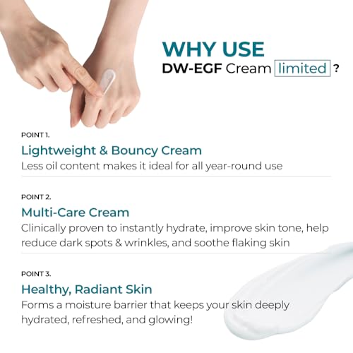 EASYDEW DW-EGF Cream Limited 2.36 oz - Anti-Aging Moisturizer with Human Epidermal Growth Factor & Hyaluronic Acid Collagen to Rejuvenate & Regenerate Cells, Softer Skin, Light weight Refreshing Cream