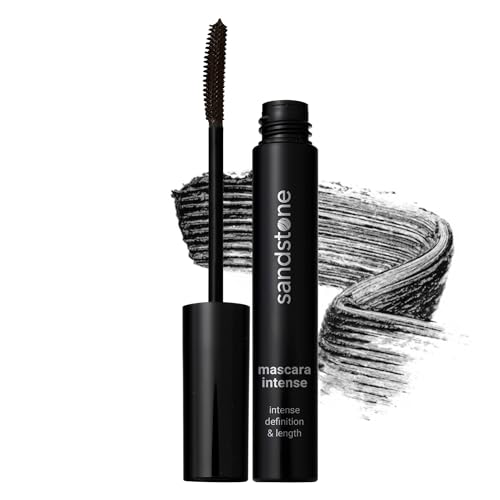 Sandstone Scandinavia Hypoallergenic Black Mascara for Sensitive Eyes - Smudge-Proof, Sweatproof, Lengthening Mascara with Intense Volume - Vegan, Allergy Friendly Mascaras