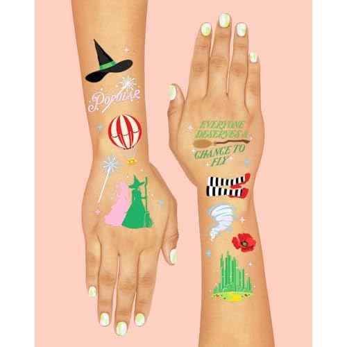 xo, Fetti Witch Temporary Tattoos - 52 iridescent Foil Pcs | Birthday Witch Accessory, Kids Wizard Party Favor, Cute Musical DIY Activity